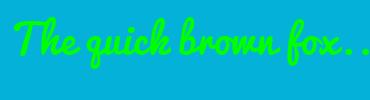 Image with Font Color 00FF00 and Background Color 04B2D9